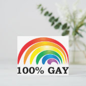 100% Gay Briefkaart (Staand voorkant)