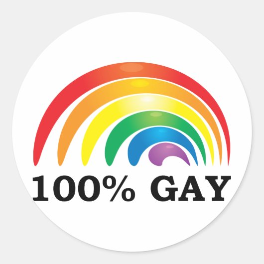 100% Gay Ronde Sticker (Voorkant)