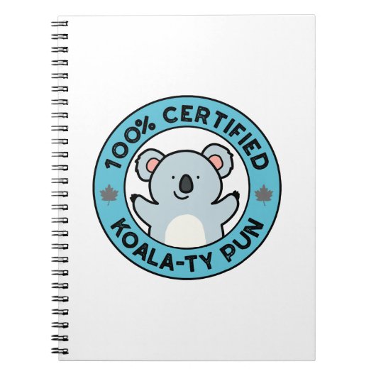 100% Gecertificeerde Koala-iteit Puntige Koala Gra Notitieboek (Voorkant)