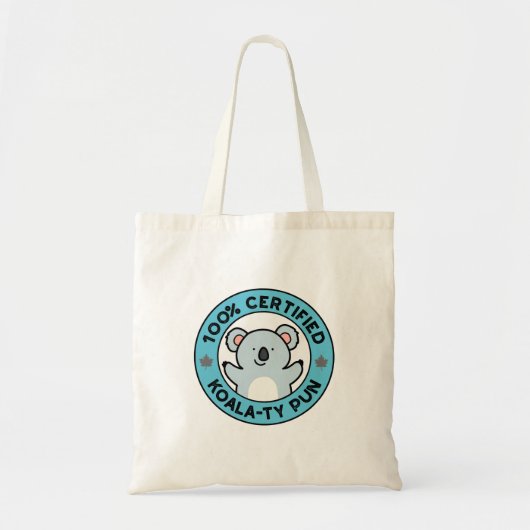 100% Gecertificeerde Koala-ty Grappige Koala Woord Tote Bag (Voorkant)