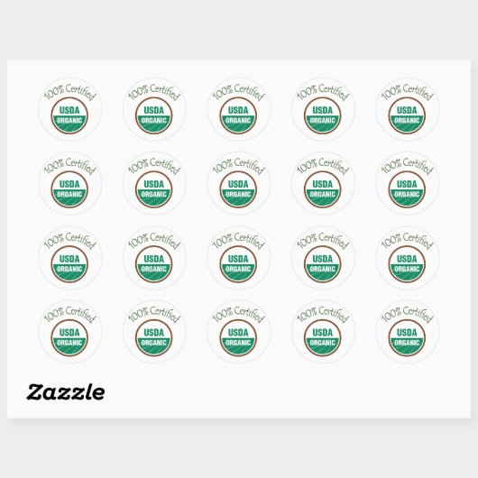 100% gecertificeerde USDA biologische Stickers (Vel)