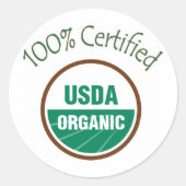 100% gecertificeerde USDA biologische Stickers (Voorkant)