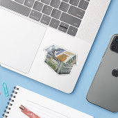 $100 Geld Origami Huis Sticker (Laptop met iPhone)