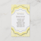 100 Gele Damask Nail-technicus Visitekaartje (Achterkant)