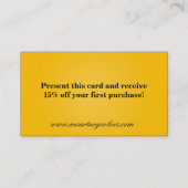 100 Gele make up Words Artist Visitekaartje (Achterkant)