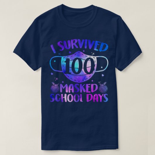 100 gemaskerde schooldagen 100e dag sch t-shirt (Design voorkant)