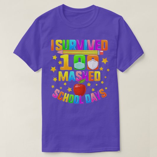 100 gemaskerde schooldagen 100e dag sch t-shirt (Design voorkant)