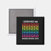 100 gemaskerde schooldagen 100ste schooldag overle magneet (Voorkant / Achterkant)