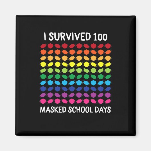 100 gemaskerde schooldagen 100ste schooldag overle magneet (Voorkant)