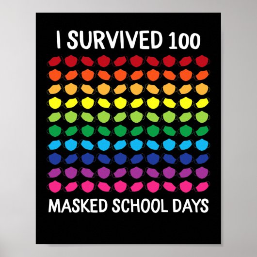 100 gemaskerde schooldagen 100ste schooldag overle poster (Voorkant)
