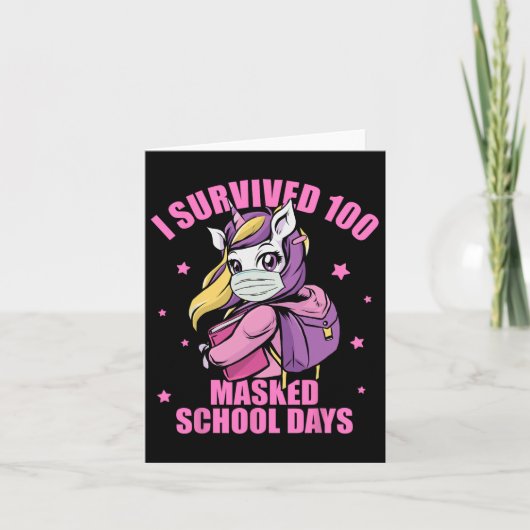 100 gemaskerde schooldagen kaart (Voorkant)
