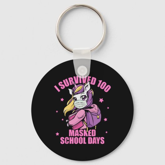 100 gemaskerde schooldagen sleutelhanger (Voorkant)