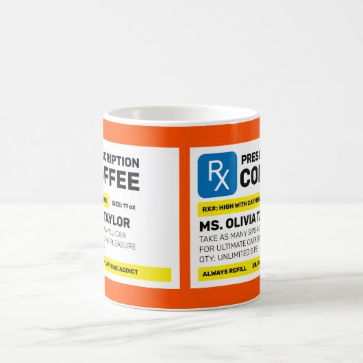 100% gepersonaliseerd grappig recept koffiemok (Center)