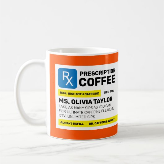 100%  gepersonaliseerd grappig recept koffiemok (Links)