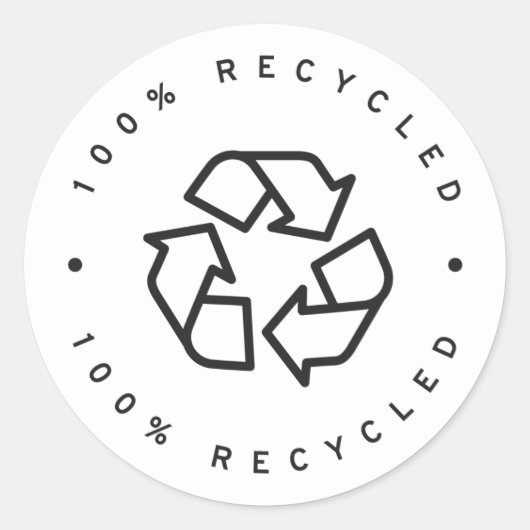 100% gerecycled ronde sticker (Voorkant)