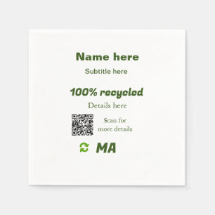 100% gerecycleerd voeg hier Q R-code toe bedrijfsn Servet