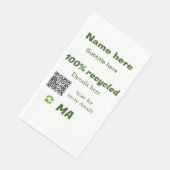 100% gerecycleerd voeg hier Q R-code toe bedrijfsn Servet (Hoek)