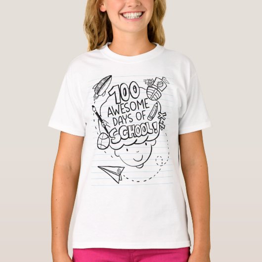 100 Geweldige Dagen Op School T-shirt (Voorkant)