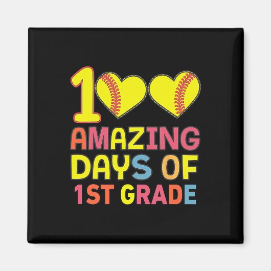 100 geweldige dagen van 1e klas softbyll player St Magneet (Voorkant)