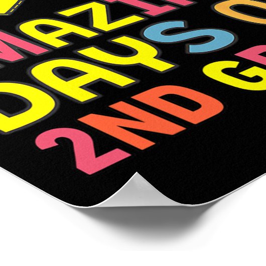 100 geweldige dagen van 2e klas softbyll studenten poster (Hoek)