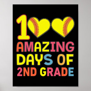 100 geweldige dagen van 2e klas softbyll studenten poster