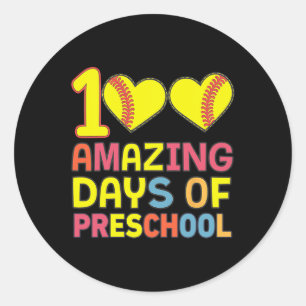 100 Geweldige dagen van kleuterschool Softbyll Pla Ronde Sticker