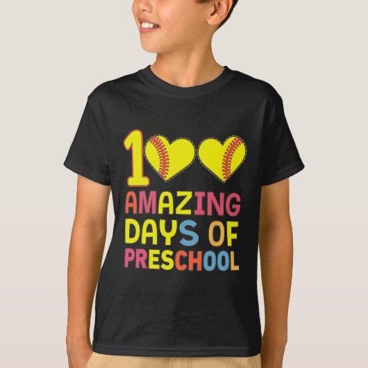 100 Geweldige dagen van kleuterschool Softbyll Pla T-shirt (Voorkant)
