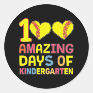 100 geweldige dagen van kleuterschool softll playe ronde sticker