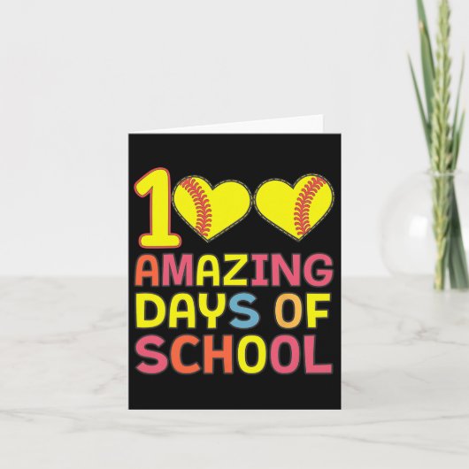 100 Geweldige dagen van School Softbyll Player Stu Kaart (Voorkant)