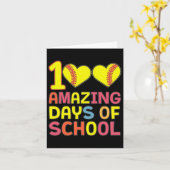 100 Geweldige dagen van School Softbyll Player Stu Kaart (Gele Bloem)