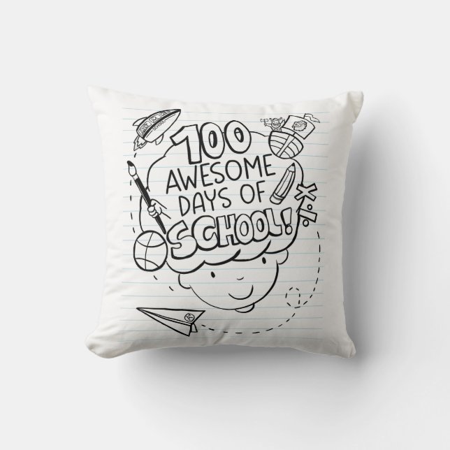 100 geweldige schooldagen kussen (Voorkant)