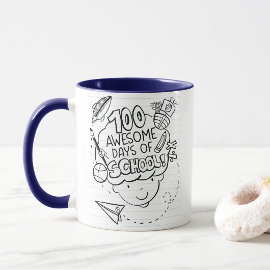 100 geweldige schooldagen mok (Met donut)