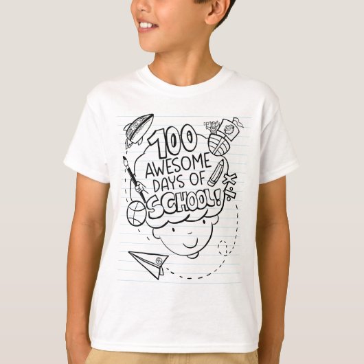 100 geweldige schooldagen t-shirt (Voorkant)