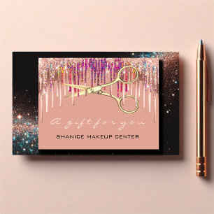 100 Gift Certificate Hairdresser Golden Scissors Visitekaartje