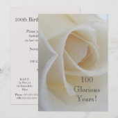 100 GloriousYears!-Birthday Celebration/White Rose Kaart (Voorkant / Achterkant)
