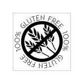 100% Glutenvrij Geen Glutenvrij Tarwesymbool Rubberstempel (Afrduk)