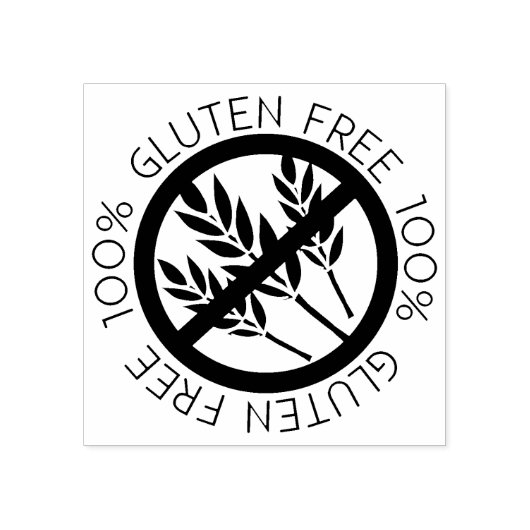100% Glutenvrij Geen Glutenvrij Tarwesymbool Rubberstempel (Afrduk)