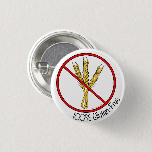 100% glutenvrij ronde button 3,2 cm (Voorkant /achterkant)