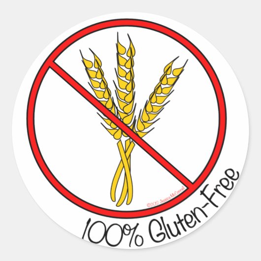 "100% glutenvrije" Stickers (groot) (Voorkant)