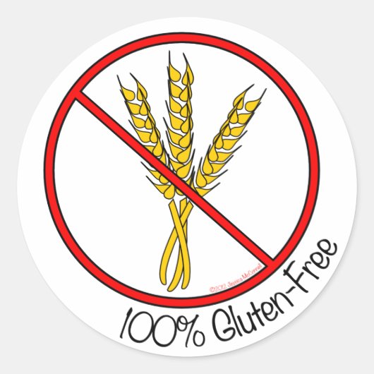 "100% glutenvrije" Stickers (klein) (Voorkant)