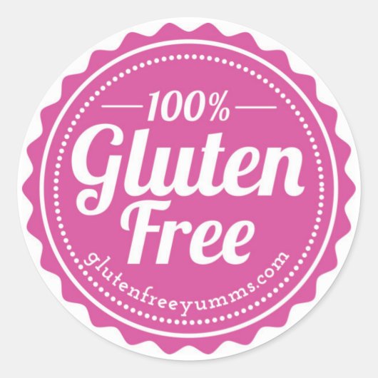 100% glutenvrije Stickers — roze (Voorkant)