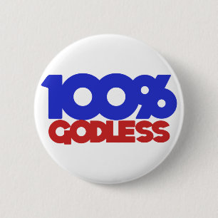 100% goddeloze atheïst ronde button 5,7 cm
