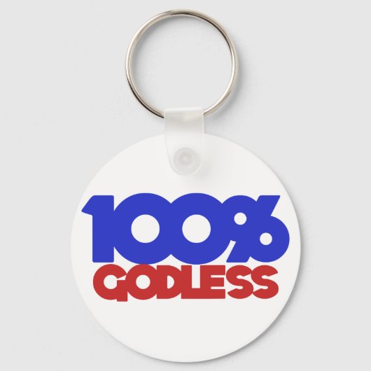 100% goddeloze atheïst sleutelhanger (Voorkant)
