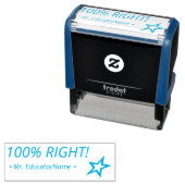 "100% GOED!" + Aangepaste naam van schoolleraar Zelfinktende Stempel (In situ)