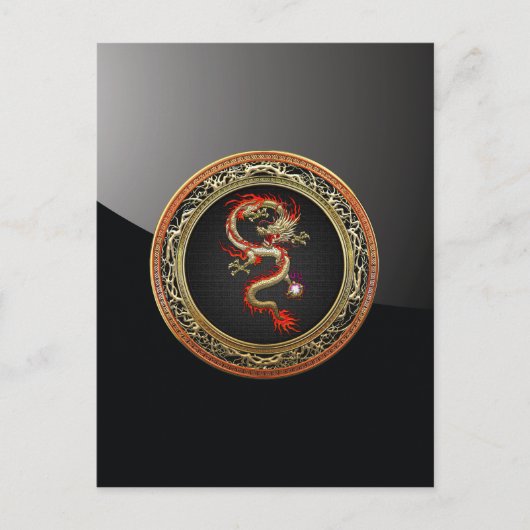 [100] Golden Chinese Dragon Fucanglong Briefkaart (Voorkant)