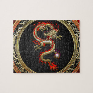 [100] Golden Chinese Dragon Fucanglong Legpuzzel