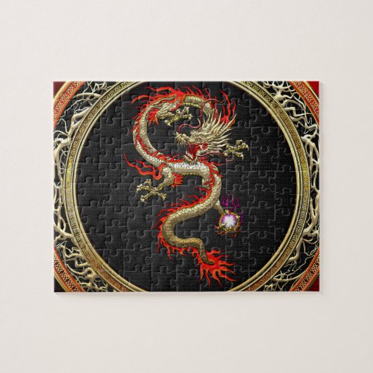 [100] Golden Chinese Dragon Fucanglong Legpuzzel (Horizontaal)