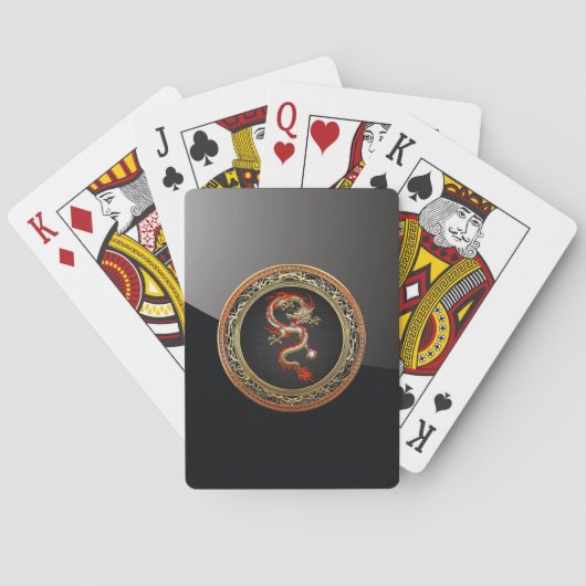 [100] Golden Chinese Dragon Fucanglong Pokerkaarten (Achterkant)
