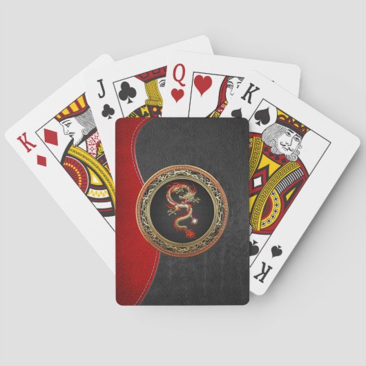 [100] Golden Chinese Dragon Fucanglong Speelkaarten (Achterkant)