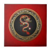 [100] Golden Chinese Dragon Fucanglong Tegeltje (Voorkant)